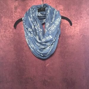 Blue music note infinity scarf